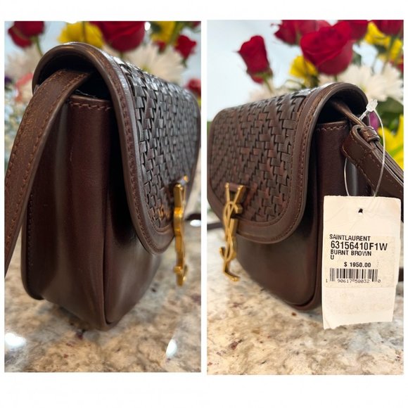 SAINT LAURENT Small Kaia Woven Leather Crossbody Bag - Picture 12 of 12